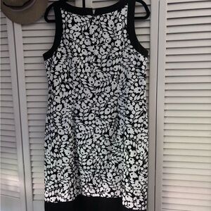 Black and White Sleeveless Halter Mini Dress